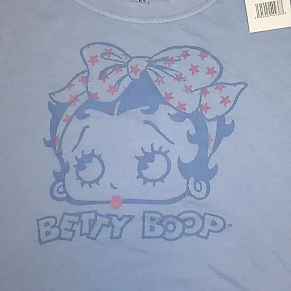 Betty Boop Pastel Blue Crop Top - Picture 2 of 4